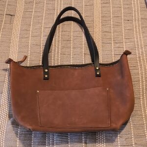 Portland Leather Large Zipper Tote - Cocoa